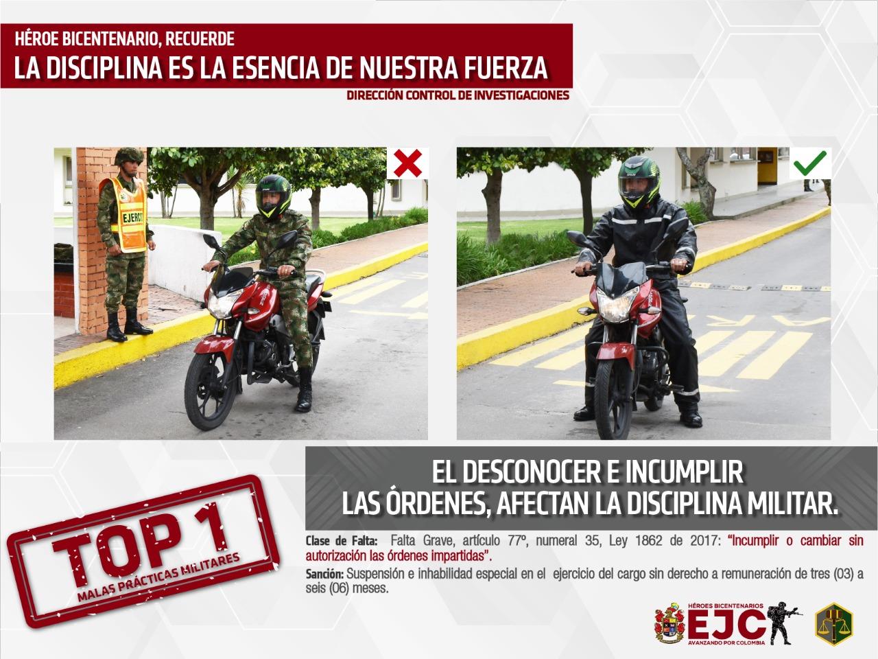 2. Top 1 El desconocer e incumplir las ordenes afectan la disciplina Militar