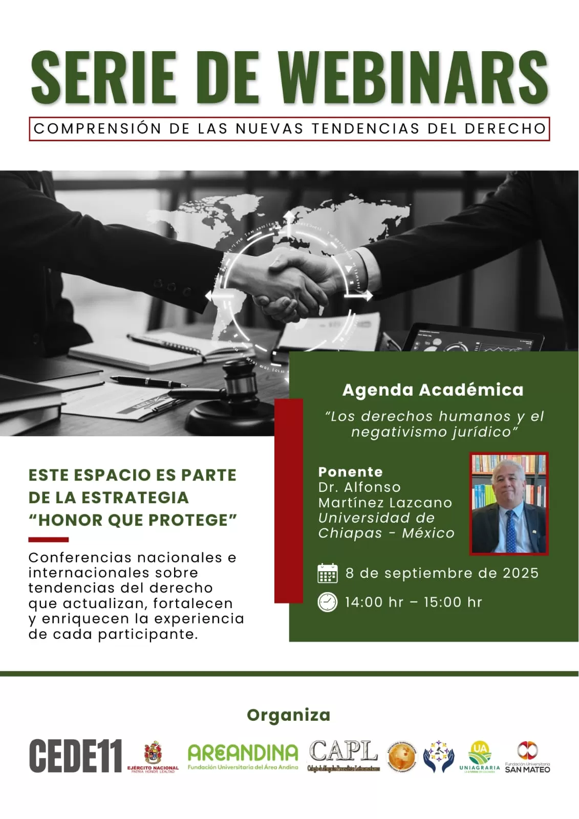 Conferencia virtual sobre Derechos Humanos y Negativismo Jurídico dictada por el Dr. Alfonso Martínez Lazcano