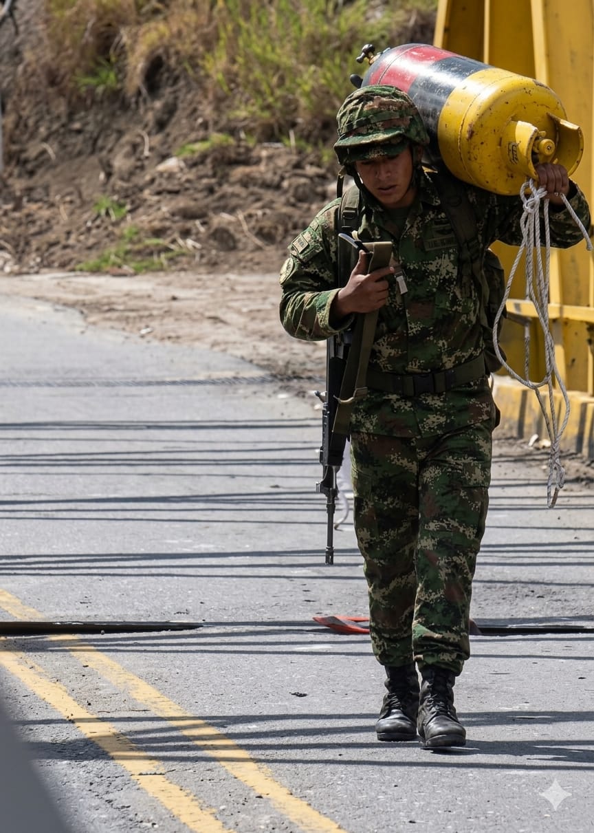 Soldado del Ejército arriesgó su vida para despejar artefacto explosivo en la vía Panamericana