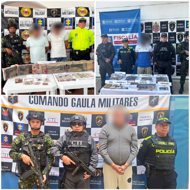 Members of an organized armed group arrested in Tolima, Caldas, and Antioquia