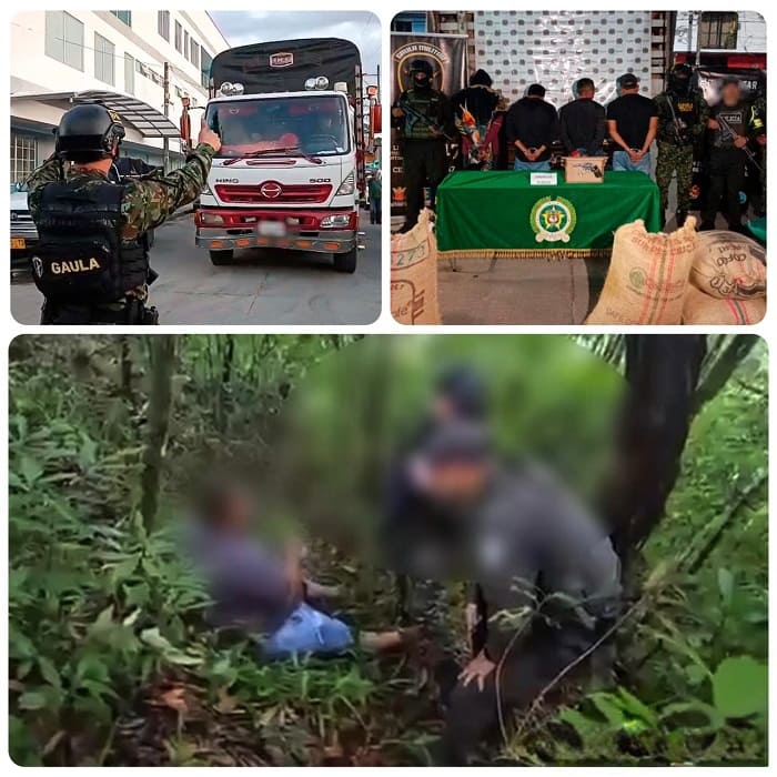 On the roads of Cauca, the National Army rescued a driver and recovered a vehicle loaded with coffee for export: four arrested following an anti-kidnapping operation