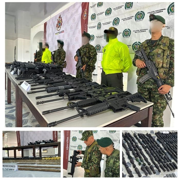 A large shipment of war material and drones belonging to the Jaime Martínez residual group was seized by Army troops in Valle del Cauca