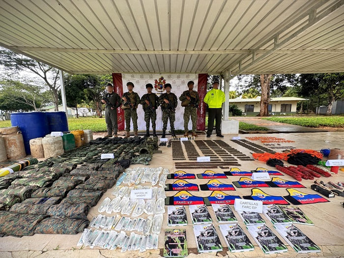 Military Forces dismantle illegal depot containing explosives belonging to the Jorge Suárez Briceño Bloc in Guaviare